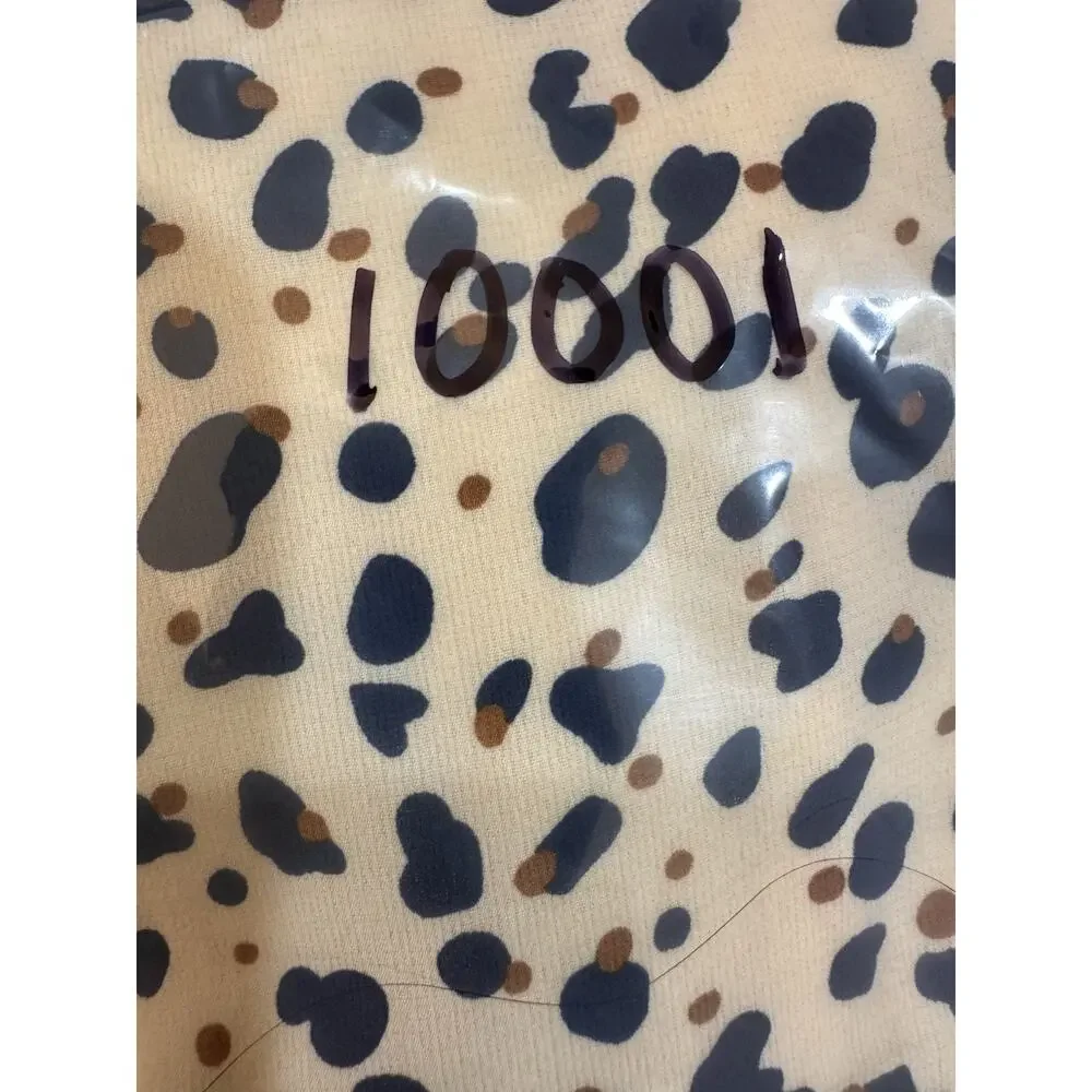 Main Strip Leopard Print Romper Size M Tie Waist Long Sleeve V Neck Boho Mini - Picture 9 of 9